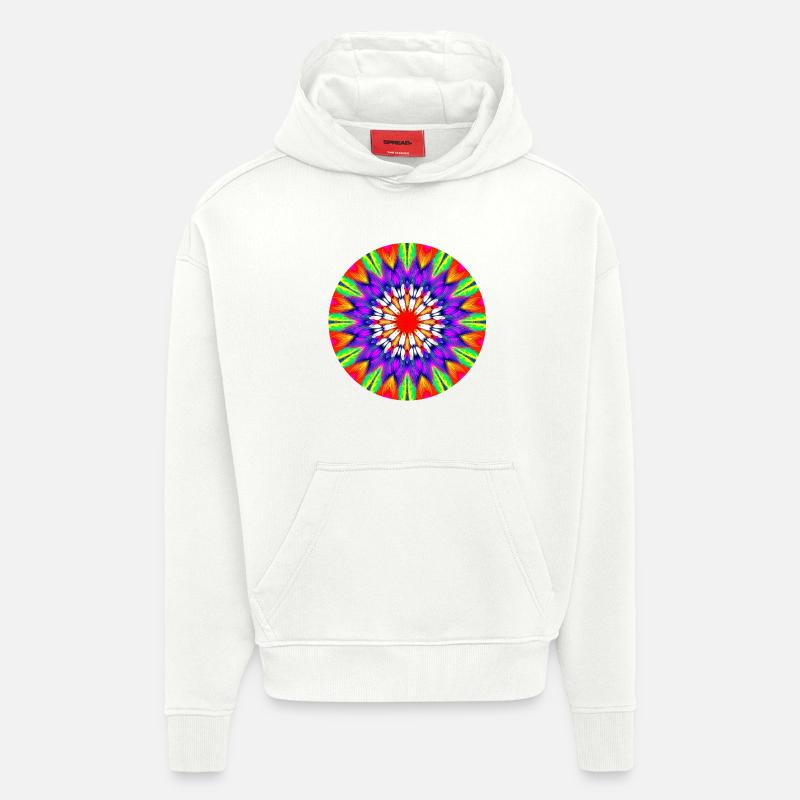 Kaleidoscope Mandala Color Rush - Hoodie- made by SPREAD  - OFF WHITE