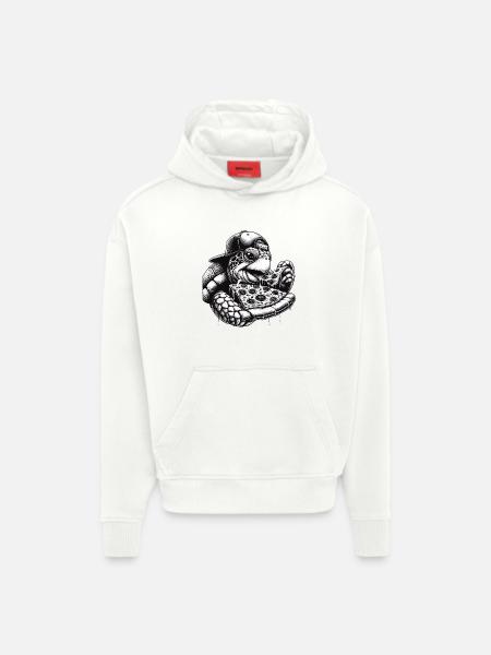 Turtle Pizza Cappy Gift - Hoodie- made by SPREAD  - OFF WHITE