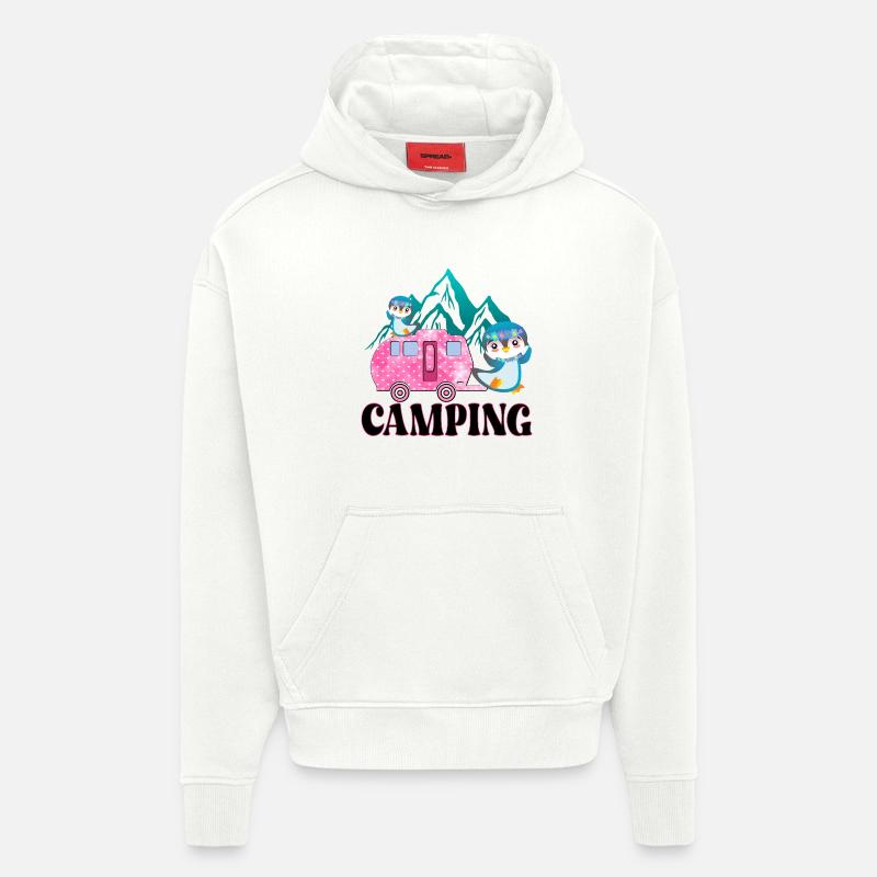 CAMPING CAMPINGSPLATZ PINGUINE - Hoodie- made by SPREAD  - OFF WHITE