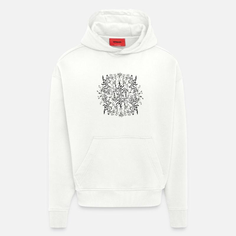 Abstraktes Schwarzes Mandala Muster - Hoodie- made by SPREAD  - OFF WHITE
