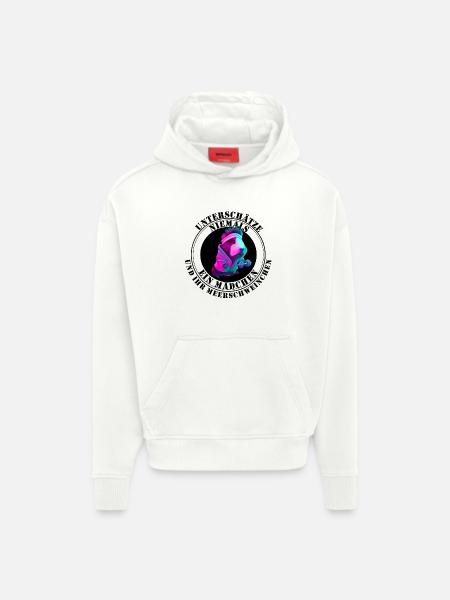 Cochon d’Inde Graphique Meerschweinchen - Sweat à capuche bio épais oversize fabriqué en UE - OFF WHITE
