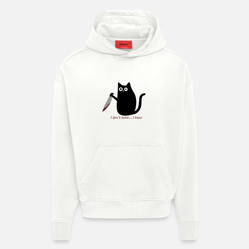 Je ne taquine pas - Sweat à capuche bio épais oversize fabriqué en UE - OFF WHITE