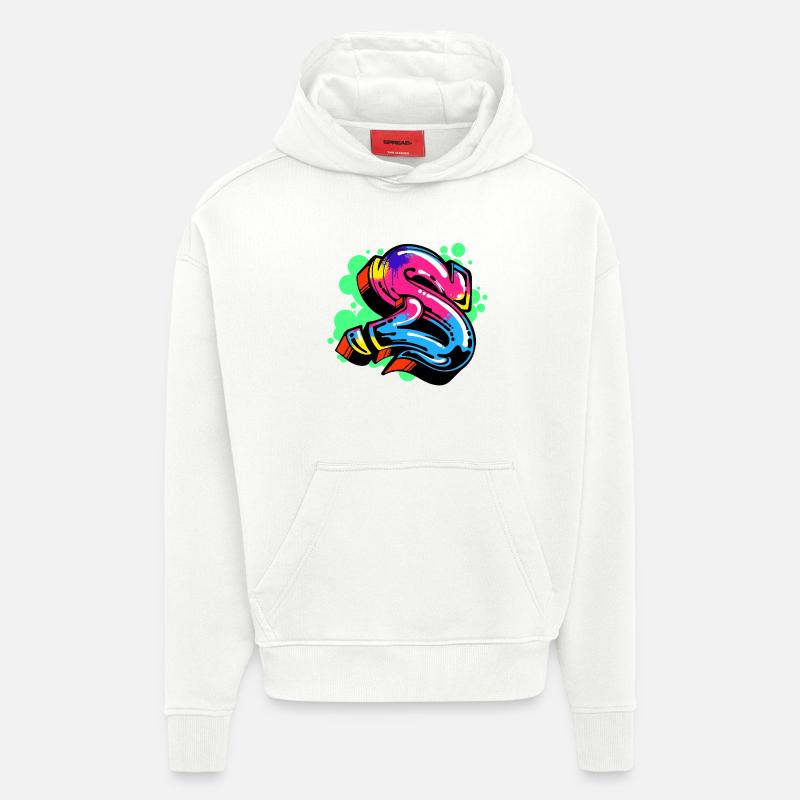 Street Art Graffiti Art Dessin Illustration - Sweat à capuche bio épais oversize fabriqué en UE - OFF WHITE