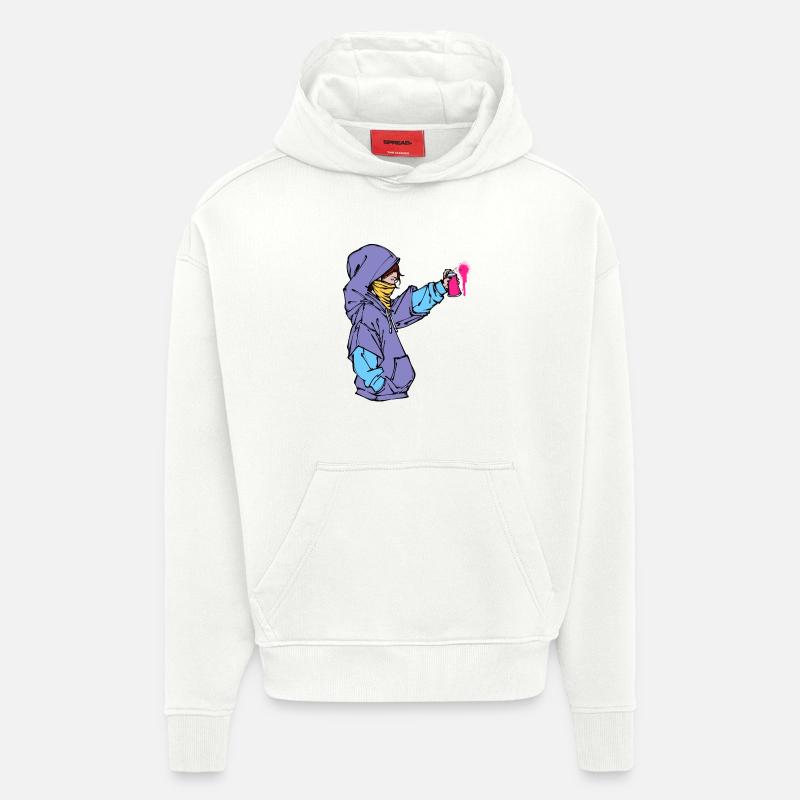 Graffiti Spraydose Kunst Strassenkunst Sprayer - Hoodie- made by SPREAD  - OFF WHITE