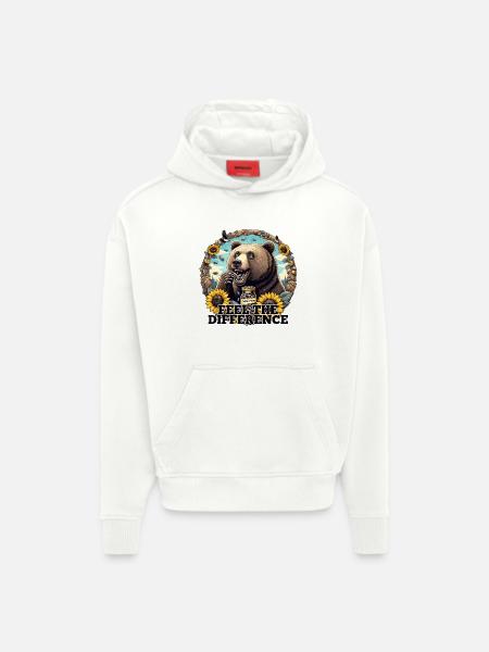 Bear Sunflower Seeds Sunflower Seeds Gift - Hoodie- made by SPREAD - OFF WHITE