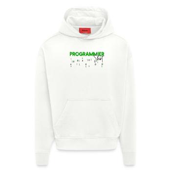 Programmeur Développeur Code Statement Scripting - Sweat à capuche bio épais oversize fabriqué en UE - OFF WHITE - Devant