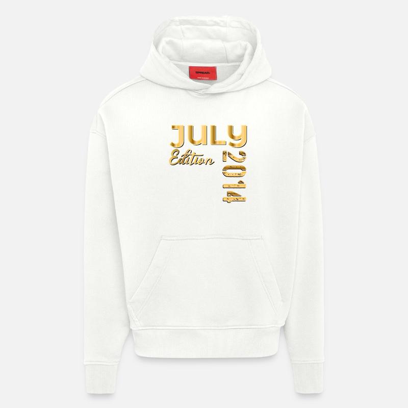 12e anniversaire juillet 2014 - Sweat à capuche bio épais oversize fabriqué en UE - OFF WHITE