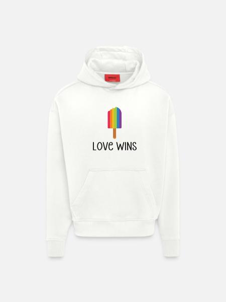 LGBTQ Pride Month - Love Wins - Hoodie- made by SPREAD  - OFF WHITE