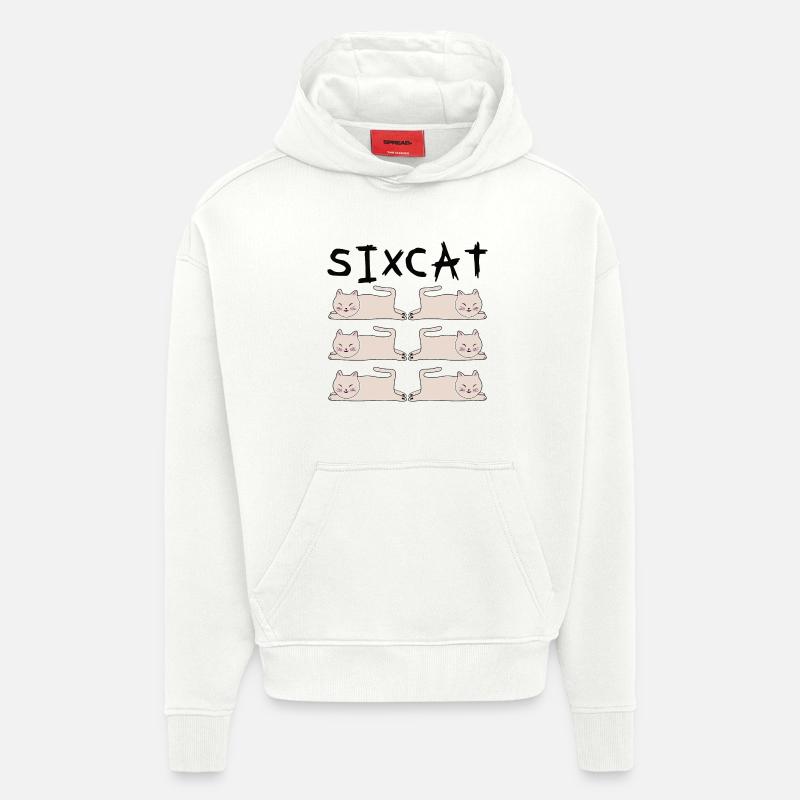 Six Cat 6 Cats Sixpack - Hoodie- made by SPREAD  - OFF WHITE