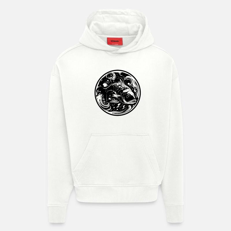 Fisch Zeichnung - Hoodie- made by SPREAD  - OFF WHITE