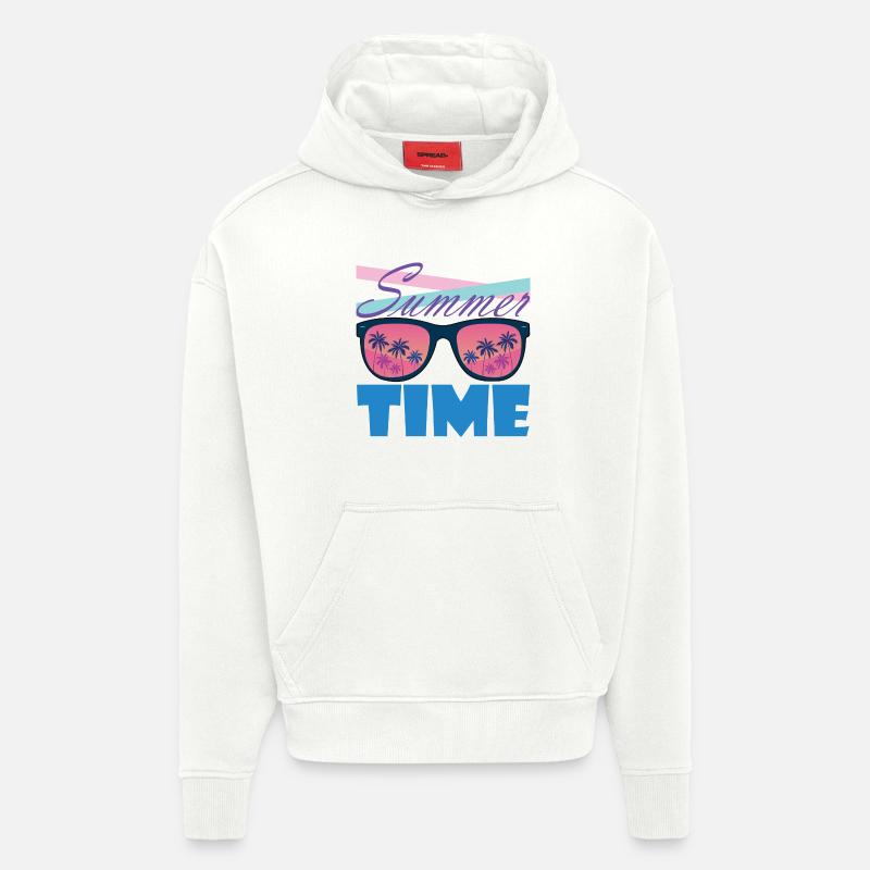Lunettes de soleil en palmier d’été - Sweat à capuche bio épais oversize fabriqué en UE - OFF WHITE