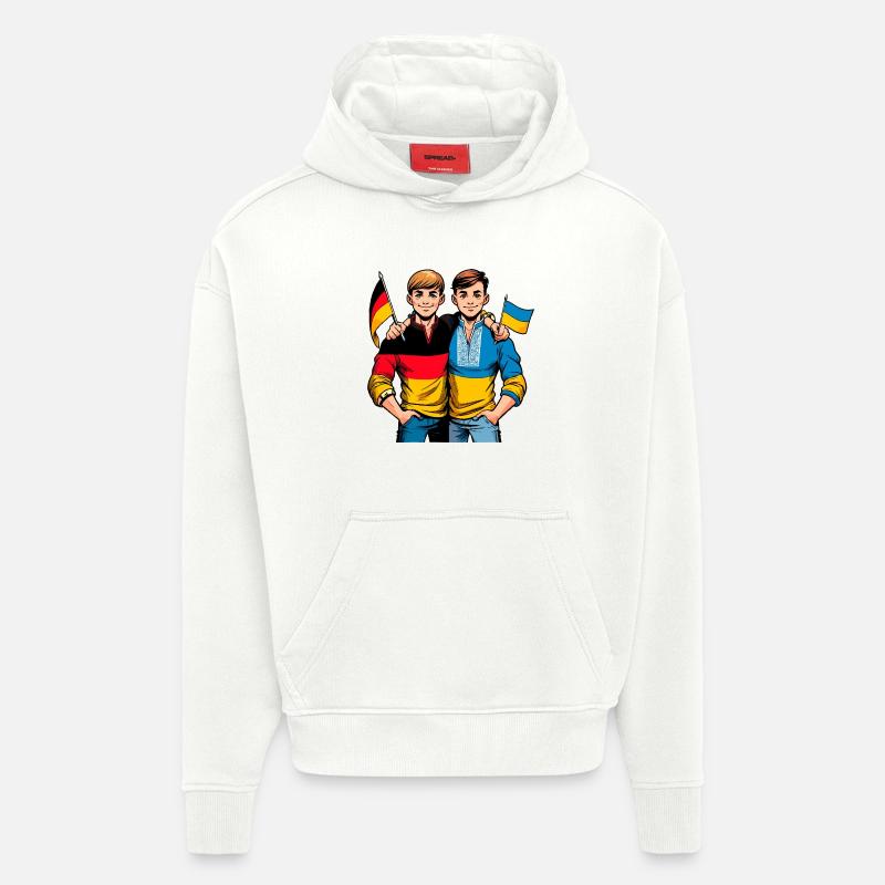 Deutsch Ukrainische Freundschaft - Hoodie- made by SPREAD  - OFF WHITE