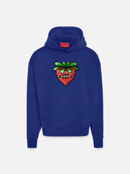 Fraise Maudite ! - Sweat à capuche bio épais oversize fabriqué en UE - OFF WHITE