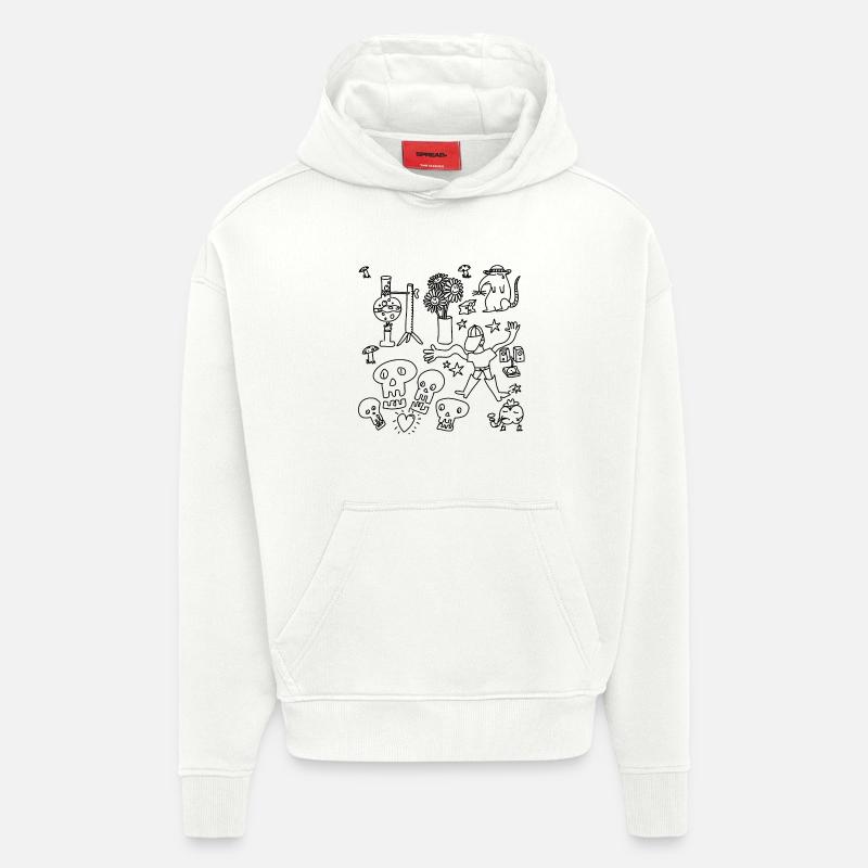 Allez griffonner ou rentrez chez vous - Sweat à capuche bio épais oversize fabriqué en UE - OFF WHITE