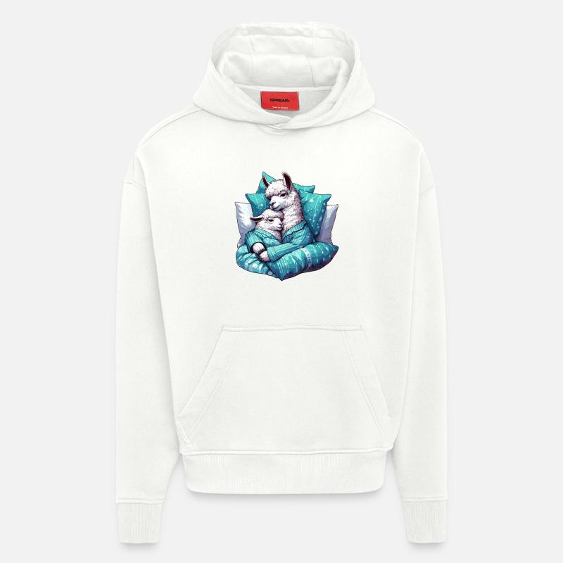 Kuscheln Lama Lamas Geschenk - Hoodie- made by SPREAD - OFF WHITE