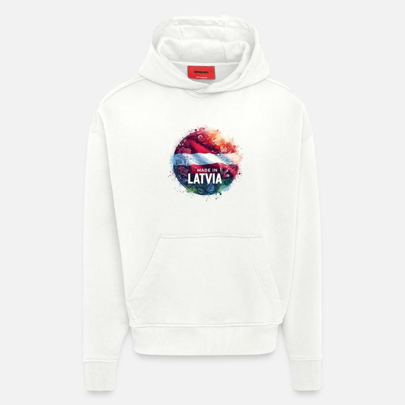 Made in Lettland Geschenk - Hoodie- made by SPREAD  - OFF WHITE