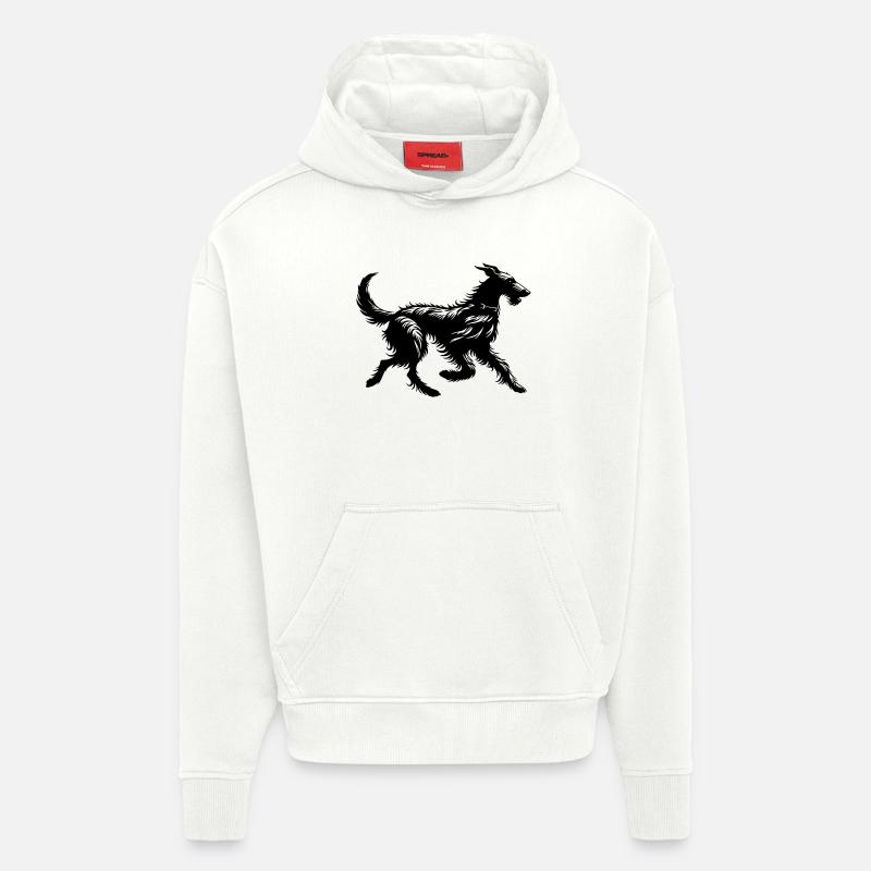 Lévrier écossais - Sweat à capuche bio épais oversize fabriqué en UE - OFF WHITE