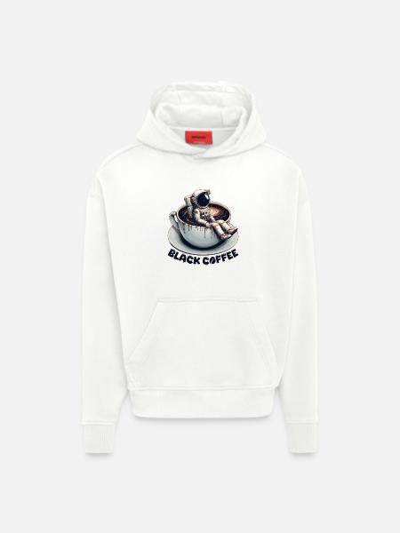Black Coffee Astronaut Mug Galaxy Gift - Hoodie- made by SPREAD  - OFF WHITE
