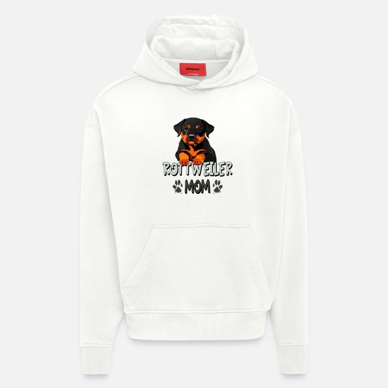 Rottweiler MoM - Sweat à capuche bio épais oversize fabriqué en UE - OFF WHITE