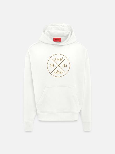 Edition limitée 1965 - Sweat à capuche bio épais oversize fabriqué en UE - OFF WHITE