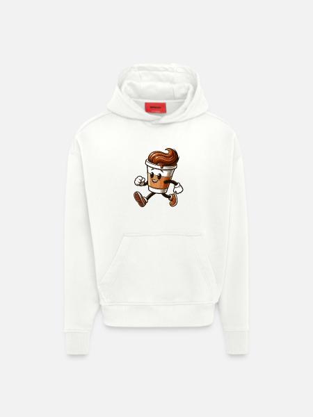 Kaffee Becher Kaffeebecher läuft Geschenk - Hoodie- made by SPREAD  - OFF WHITE