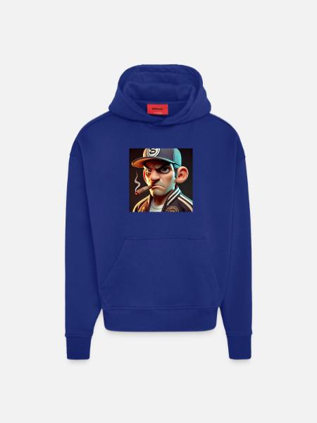 Angry man - Hoodie- made by SPREAD  - OFF WHITE