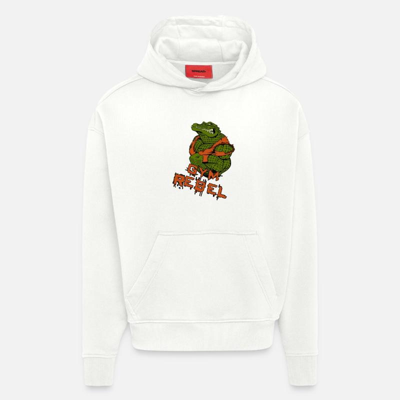 GYM Rebel - Sweat à capuche bio épais oversize fabriqué en UE - OFF WHITE