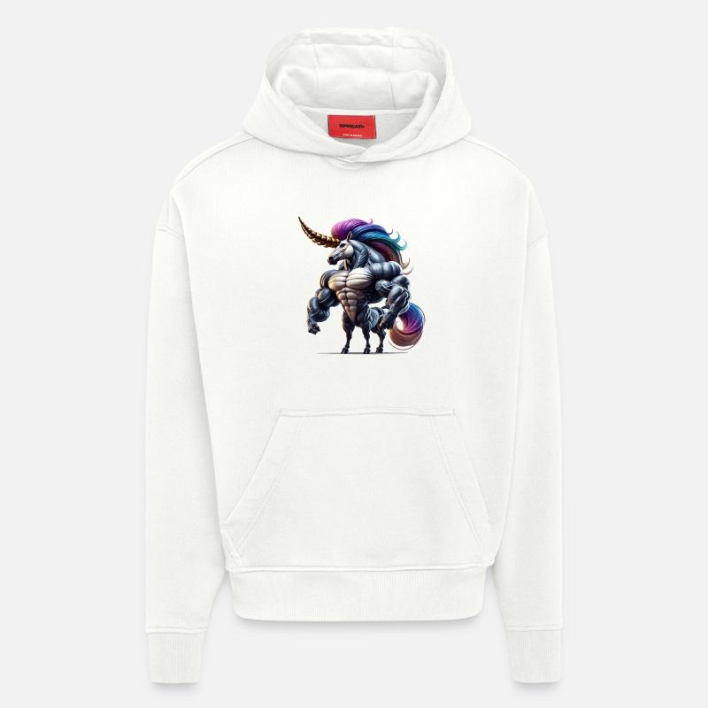 Super Einhorn - Hoodie- made by SPREAD  - OFF WHITE