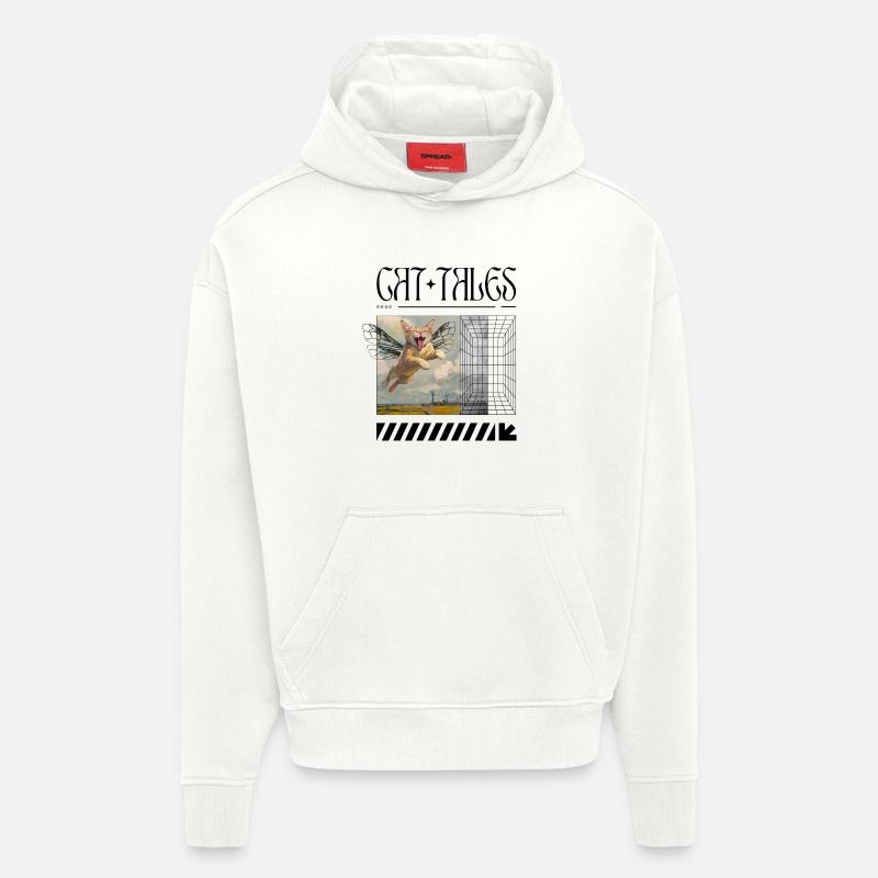 Surreal Flying Cat – Magisches Katzen-Motiv - Hoodie- made by SPREAD  - OFF WHITE