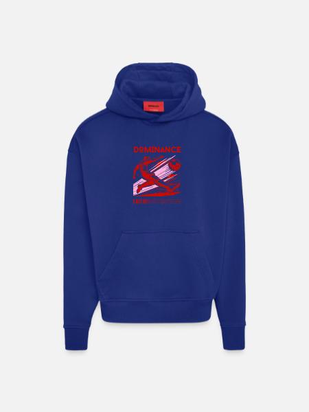Dynamischer Fußballschuss – Dominanz auf Spielfeld - Hoodie- made by SPREAD  - OFF WHITE