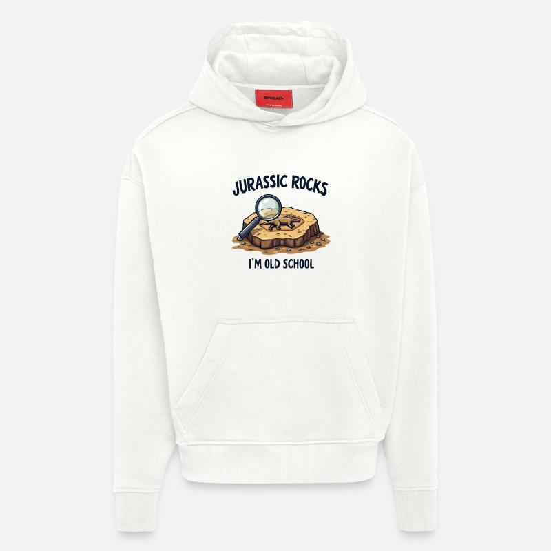 Je suis de la vieille école - Sweat à capuche bio épais oversize fabriqué en UE - OFF WHITE