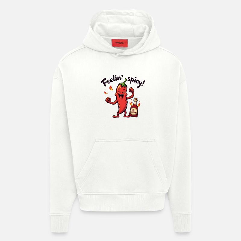 Feelin' Spicy Pepper - Sweat à capuche bio épais oversize fabriqué en UE - OFF WHITE