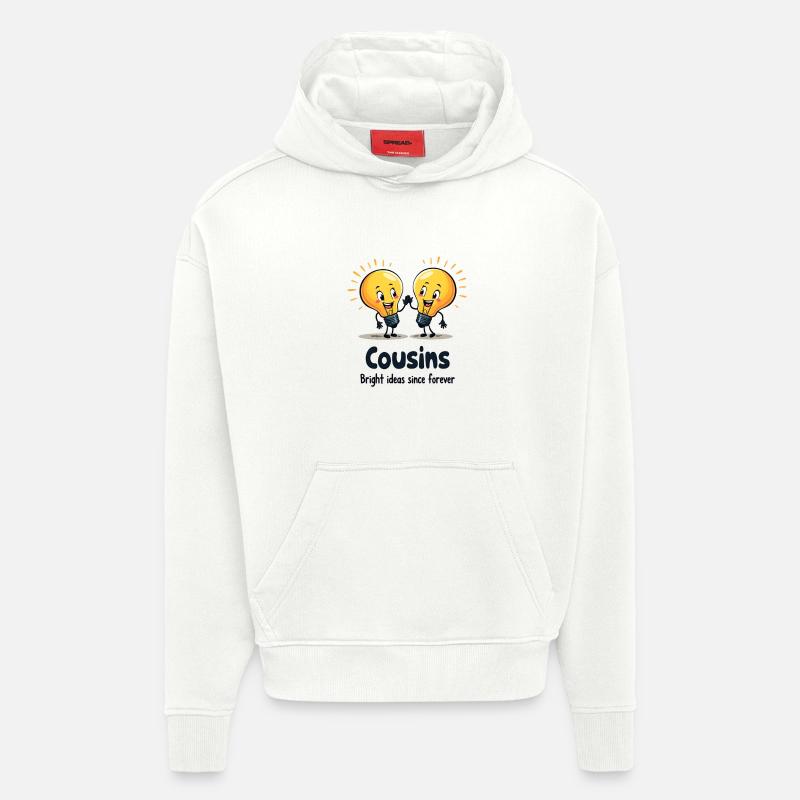 Cousins Idées Brillantes - Sweat à capuche bio épais oversize fabriqué en UE - OFF WHITE