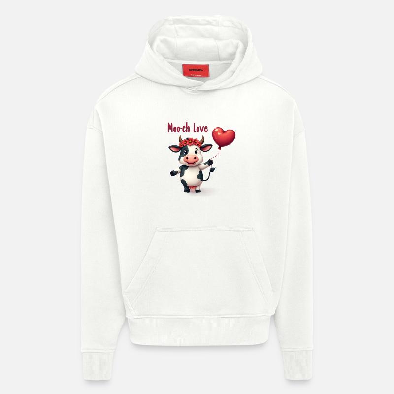 Moo-ch Love - Sweat à capuche bio épais oversize fabriqué en UE - OFF WHITE