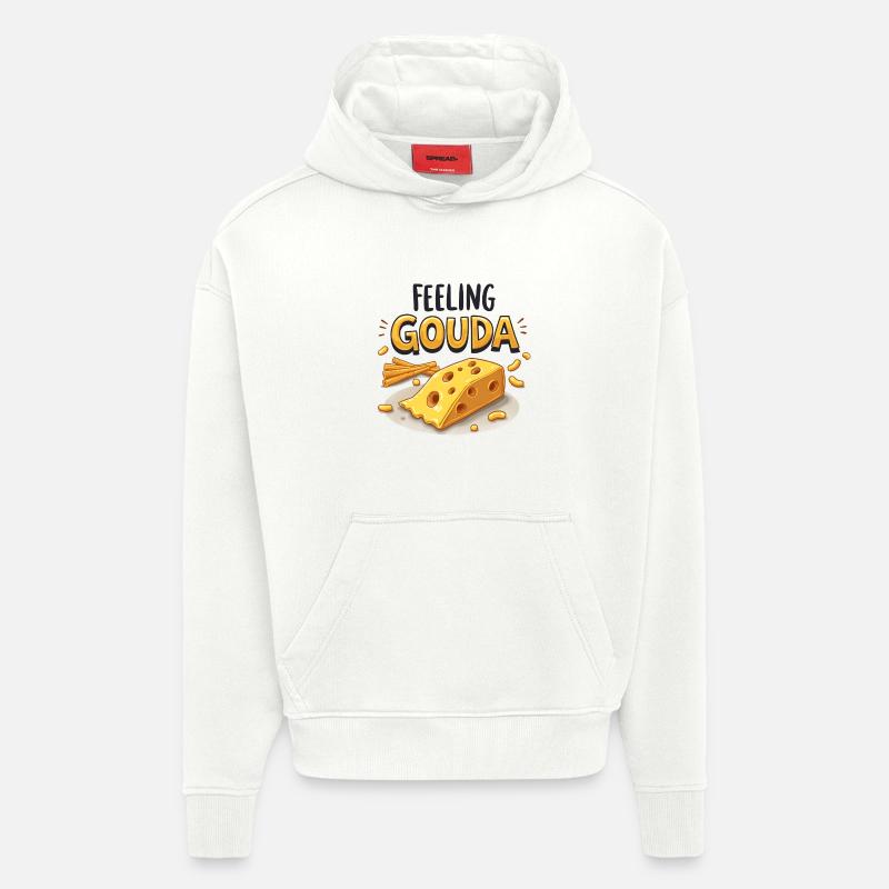 Ressentir le Gouda - Sweat à capuche bio épais oversize fabriqué en UE - OFF WHITE