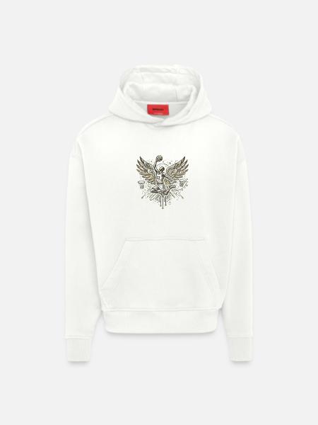 Wing Basketball Player Graffiti - Hoodie- made by SPREAD  - OFF WHITE