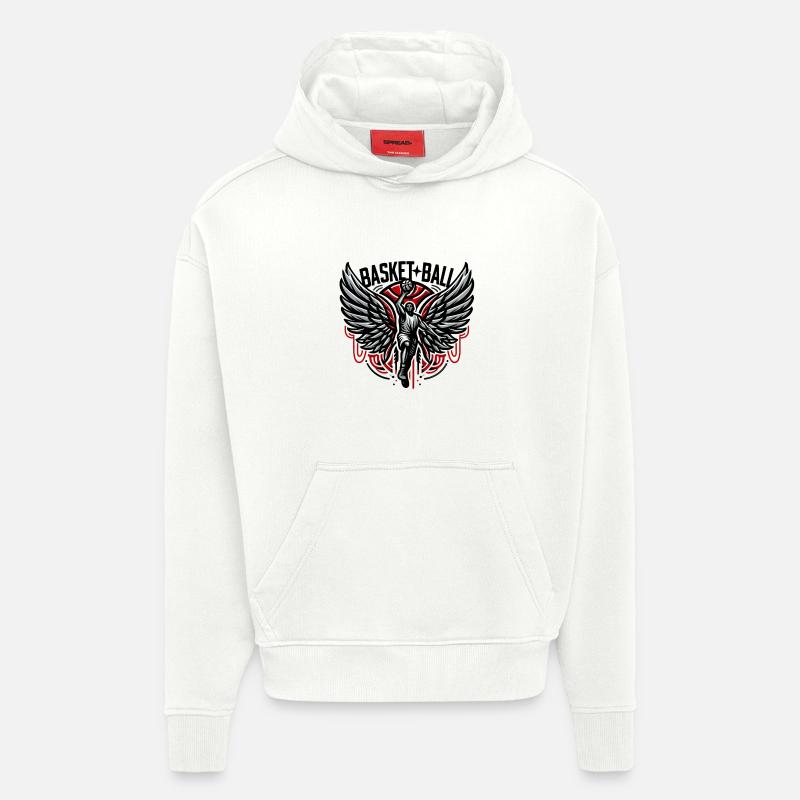 Basket-ball - Sweat à capuche bio épais oversize fabriqué en UE - OFF WHITE