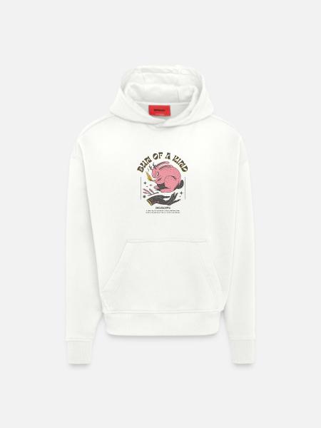 Magical Jackalope – Magic Rabbit - Hoodie- made by SPREAD  - OFF WHITE