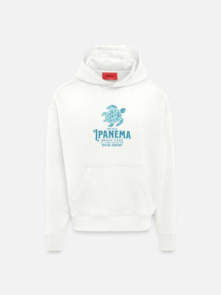 Meet me at Ipanema Beach Café - Hoodie- made by SPREAD  - OFF WHITE