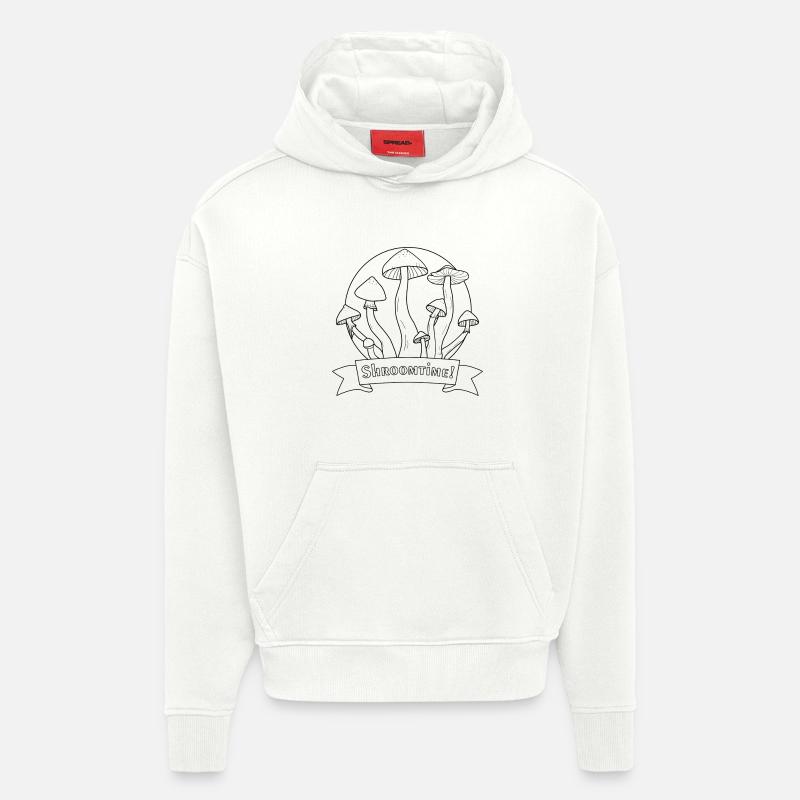 Shroomtime! Psilocybe Cubensis black and white - Hoodie- made by SPREAD  - OFF WHITE