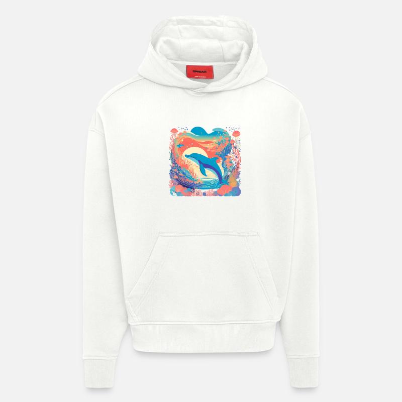 Unterwasser-Regenbogendelfin - Hoodie- made by SPREAD  - OFF WHITE