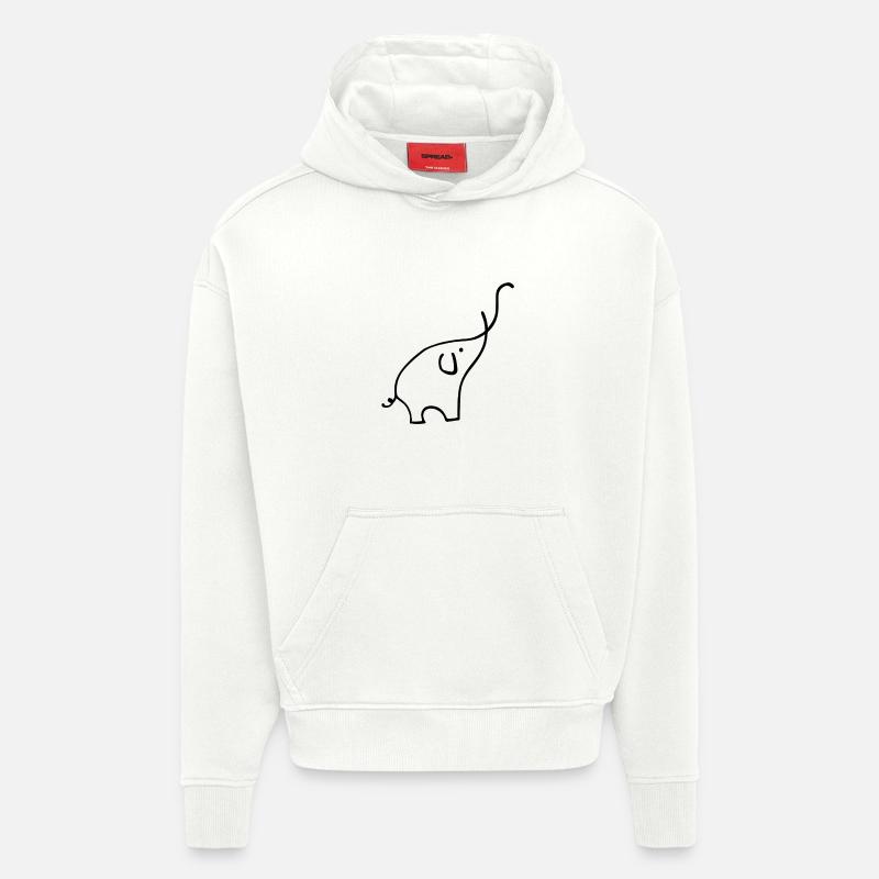 Elephant - Hoodie- made by SPREAD  - OFF WHITE