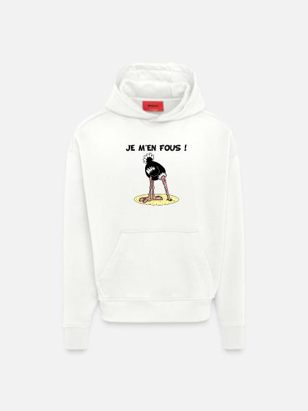 Faire l'autruche - Sweat à capuche bio épais oversize fabriqué en UE - OFF WHITE