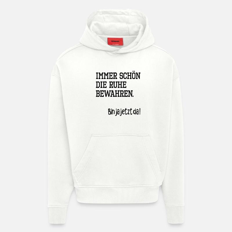 IRONIE RUHE BEWAHREN - Hoodie- made by SPREAD  - OFF WHITE