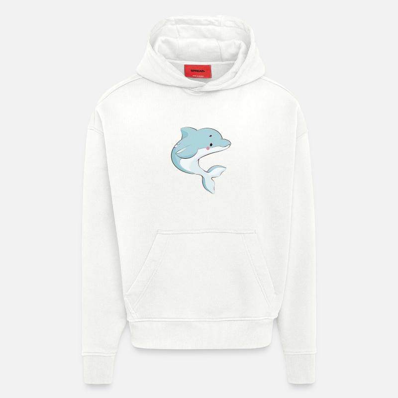 Dauphin - Sweat à capuche bio épais oversize fabriqué en UE - OFF WHITE