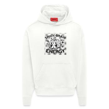 Spicy Brain Energy – ADHD Chaos Humor - Hoodie- made by SPREAD  - OFF WHITE - Vorne