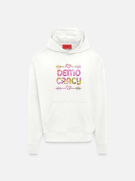 PLANTS INCLUSION DEMOCRACY - Hoodie- made by SPREAD - OFF WHITE