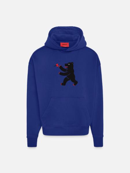 Bear at darts - Hoodie- made by SPREAD - OFF WHITE