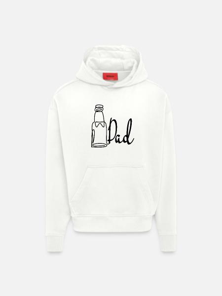 Line Art Far Fars Dag Øl - Heavyweight oversized organic hoodie made in EU - OFF WHITE