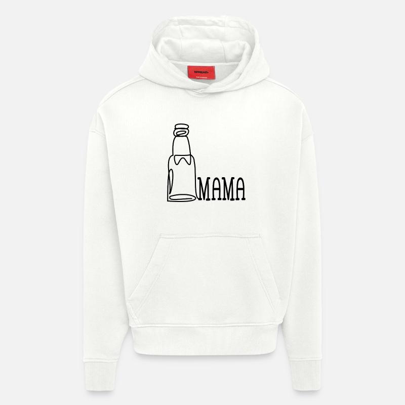 MAMA LINIENZEICHNUNG BIER TRINKEN - Hoodie- made by SPREAD  - OFF WHITE